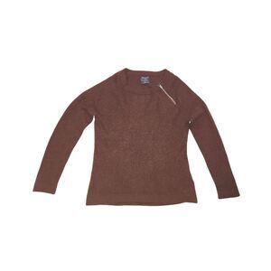Abercrombie & Fitch Brown Pullover Crew Neck Sweater‎ With Side Zip Size Medium